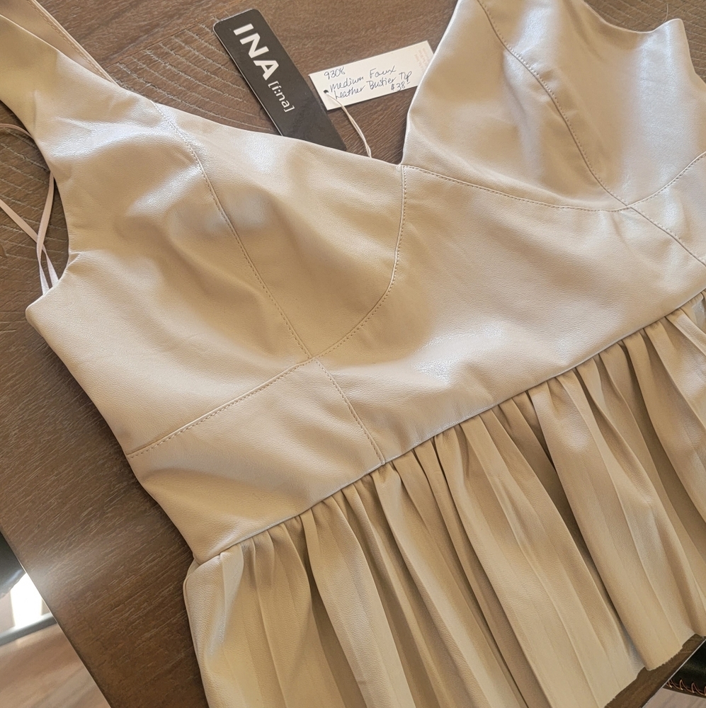 Ina faux leather bustier top